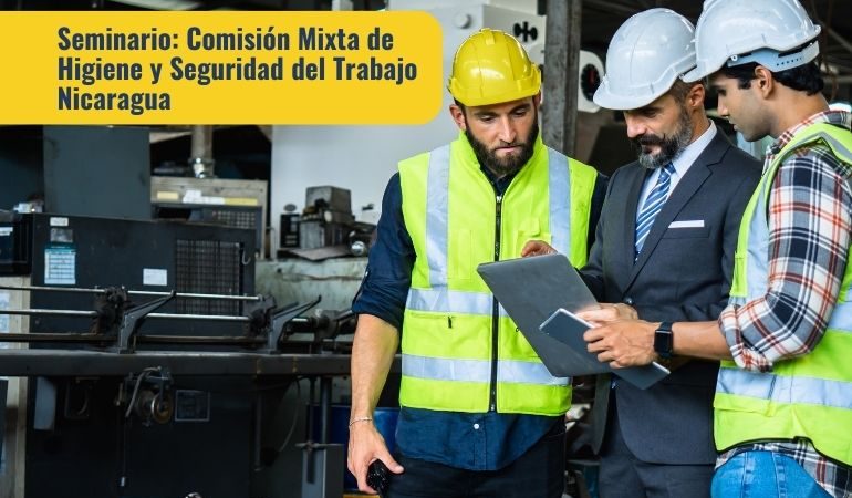 Una comisión mixta de higiene y seguridad del trabajo realiza una inspección en una planta industrial